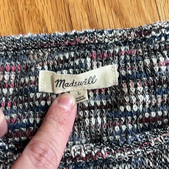 Madewell Pleated Sleeve Crop Sweater, Size Large - Picture 4 of 8